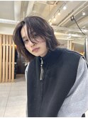 ◎メンズボブウルフメンズミディアムメンズロングワックスなし