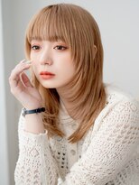 コアブラン 原宿 明治神宮前(CORE blanc) レイヤーカット/ダブルカラー/ミルクティーベージュ