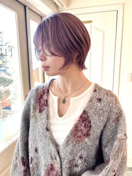 丸みショート&1Bleachピンクベージュ