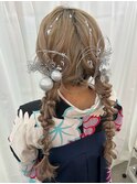 ツイン編みおろし