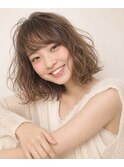 ◆カーリーボブ【グレージュデザインカラー】ハッシュカット