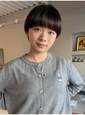 【20代30代40代】モード◇暗髪ワイドバングマッシュショート