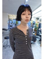 ネルケ 立川(nelke)&nbsp;外ハネくびれショートボブ黒髪シースルーバング立川