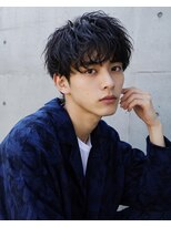 MEN's Baguz MEN'Sカット/ MEN'Sパーマ/ MEN'Sカラー 黒髪韓国風ウェーブニュアンスマッシュ×束感メンズパーマ質感