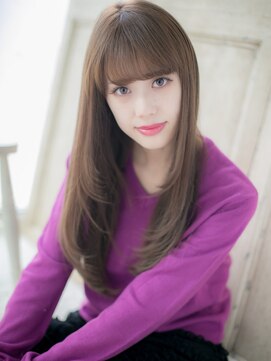 ブルー(BLUE) *CUORE水戸*…シアベージュxレイヤーカット小顔ワンカールb