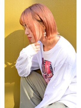 テイラー(Taylor) 【Taylor 大宮】外はねボブ×オレンジピンク