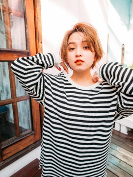 ジューシーヘアー 八尾店(Juicy Hair) ヘーゼルベージュのマニッシュボブ