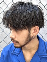 波巻きスパイラルパーマツイストスパイラルツーブロック