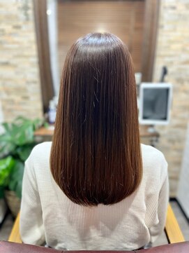 ハサミバイアトリエナガノ 千葉(8sami by atelier nagano) デザインカラー／レイヤーカット/ウエットヘア/オリーブベージュ