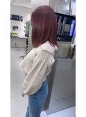 【梅田】ワインレッドピンクカラーダブルカラー艶髪カラー