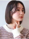 小顔ヘア/ボブ/黒髪/ワンレン/韓国風/縮毛矯正/イルミナカラー