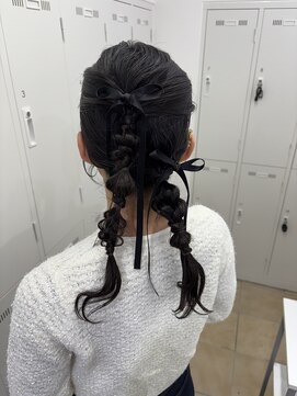 アッシュ 下北沢店(Ash) 2段ポニーテール編み下ろしアレンジ