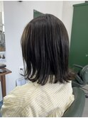 ツヤ透明感◎ オリーブアッシュカラー