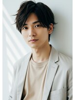 黒髪フェザーショートメンズカット