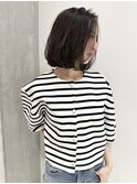 YOKE 大人ボブ切りっぱなしボブフレンチボブアッシュグレージュ