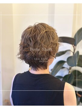 シーソー(SEA SAW) パーマショート/グレイカラー/ミックスパーマ