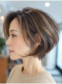 藤枝エリア/白髪ぼかしハイライト/大人ショート/艶髪
