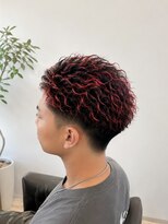 ORIGIN大須/上前津/パーマ/ハイトーン/メンズ特化【オリジン】【6/5 NEW OPEN(予定)】&nbsp;レッドカラーツイストスパイラル