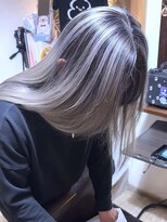 ブレイズヘアー(BLAZEhair) 【ハイトーンのツヤ】ホワイトバレイヤージュ×ブリーチ2回