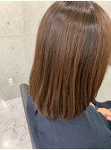 大人可愛いミディアムボブヘア髪質改善トリートメント東銀座