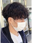パーマ生かし無造作マッシュ