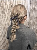 編み下ろし ヘアセット ヘアアレンジ