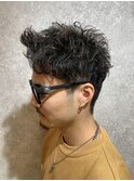 MEN’S HAIR/ブルーブラック/フェザーパーマ/本八幡