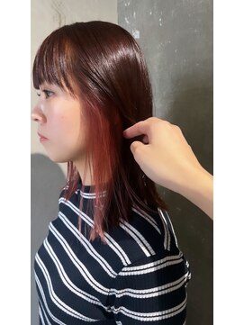 トリエ 川越(torie) ピンクブラウンインナーカラーミルクティーベージュ