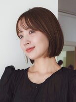 ガーデンヨコハマエスト(GARDEN YOKOHAMA est)&nbsp;ボブ　切りっぱなし　セミディ　シアーカラー　ブラウンベージュ