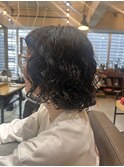ボブ×ハードパーマ