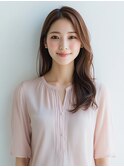 セミロング/イメチェン/外ハネボブ/美髪/ワイドバング/髪型