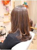 20代30代40代大人可愛いロングレイヤーワンカール×ミルクティー