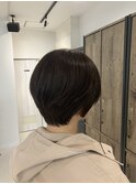 柔らかショートボブ×ツヤツヤべージュ
