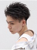 刈り上げツーブロックショートアップバング束感スパイキー