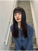 ◎ツヤ感際立つ◎ナチュラルストレート×ダークブラウンカラー
