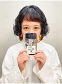 ミニボブ ・パーマ・ウェーブ・くるくる・オン眉