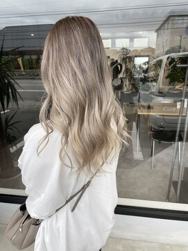 ナンバー(number+) 20代30代ハイライトバレイヤージュブリーチ立体感透け感