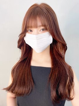 アイティーバイアルバム 八王子店(IT by ALBUM) オレンジベージュ_チェリーブラウンフェミニンロング_ba405601