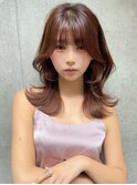 大人かわいい小顔垢抜け韓国レイヤーミディアムヘア