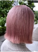 切りっぱなしボブ/ラベンダーピンク