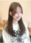★小顔前髪レイヤーカットナチュラル透明感ベージュ
