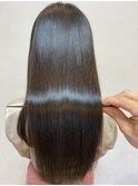 大人可愛い艶髪ストレート髪質改善トリートメントダークブラウン