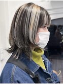 【白石】ウルフレイヤーボブデザインハイライト韓国原宿10代20代