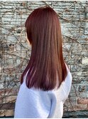 #ピンクブラウン#ツヤ髪#ストレート#ナチュラル