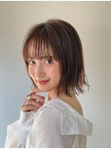 黒髪/レイヤーロング/グレーベージュ/前髪パーマ/川崎/川崎駅