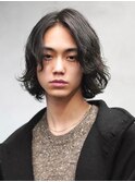 メンズボブメンズミディアムパーマスパイラルパーマルーズパーマ
