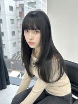 ユーフォリア 渋谷グランデ(Euphoria SHIBUYA GRANDE)&nbsp;レイヤーカット　暗髪カラー　オリーブカラー