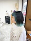 インナーカラー×ミントグリーン