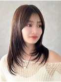 姫カットレイヤー/暗めカラー/韓国風巻き/レイヤーカット/富山