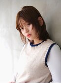 透明感ミディアムハッシュカットレイヤーカットシャギーカット